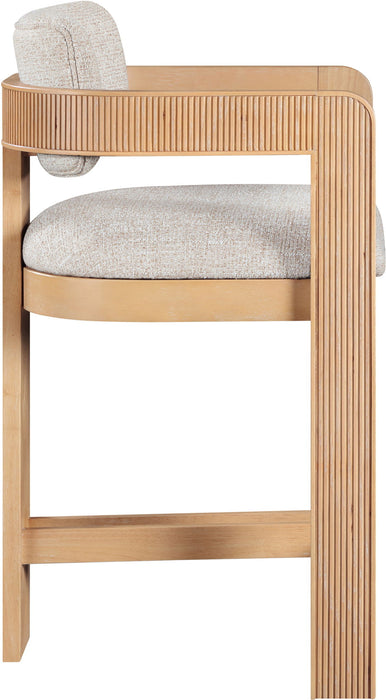 Sacha - Linen Stool With Natural Base - Simple Home Plus