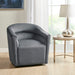 Ryker - Upholstered Barrel 360 Degree Swivel Chair - Gray - Simple Home Plus