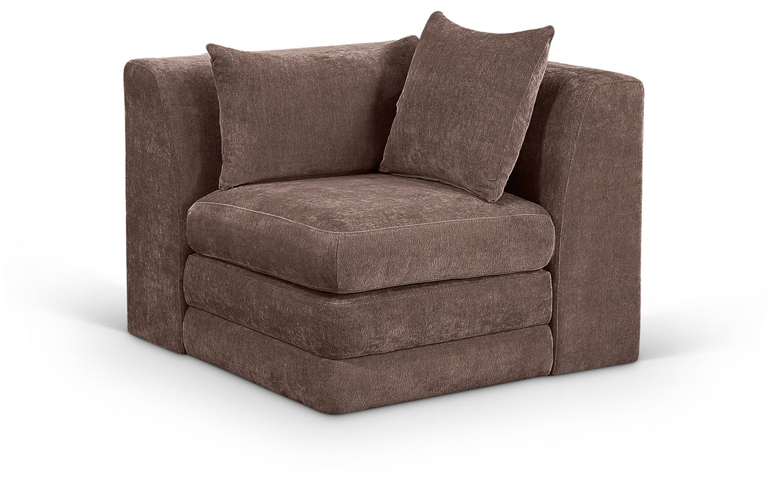 Stellar - Chenille Fabric Upholstered Modular Corner Chair - Simple Home Plus