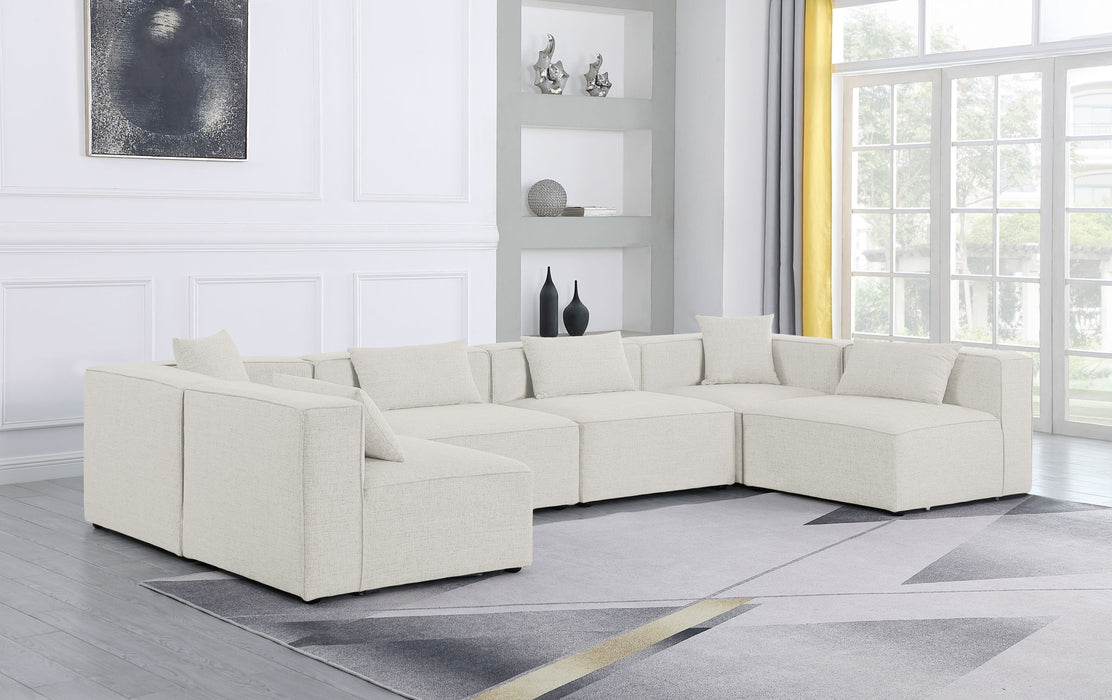 Cube - Linen 6 Piece Modular Armless Sectional - Simple Home Plus