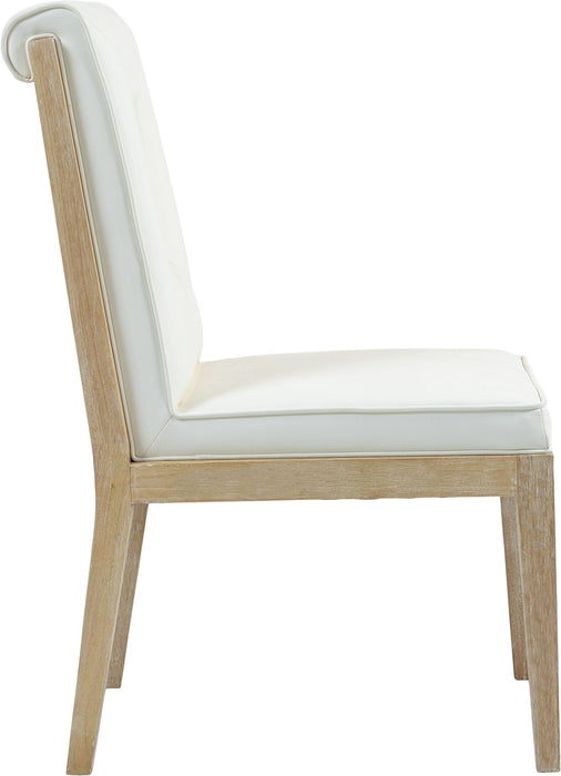Gwendolyn - Faux Leather Dining Side Chair With Natural Frame (Set of 2) - Simple Home Plus