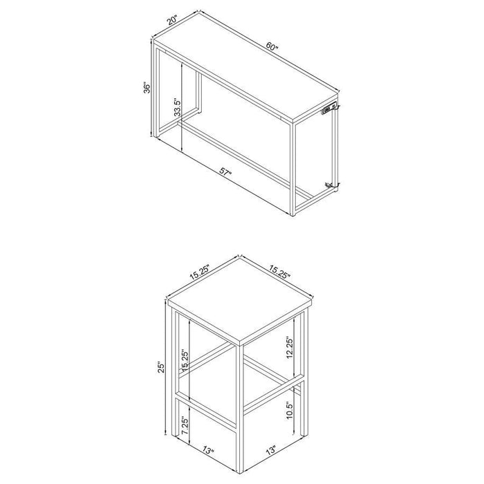 Cassidy - 4 Piece Counter Height Dining Table Set - Dark Oak - Simple Home Plus