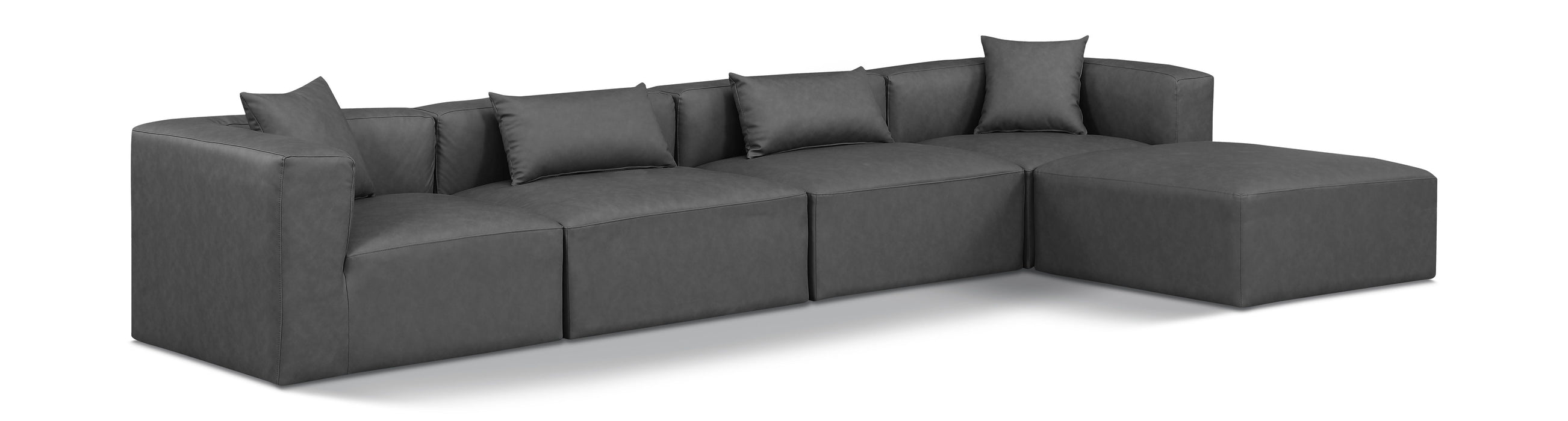 Cube - 5 Piece Modular Sectional With Chaise - Simple Home Plus