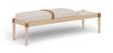 Nara - Linen Textured Fabric Upholstered Bench - Painted Natural - Simple Home Plus