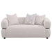 Jeanette - 73" Fabric Upholstered Round Arm Loveseat - Beige - Simple Home Plus