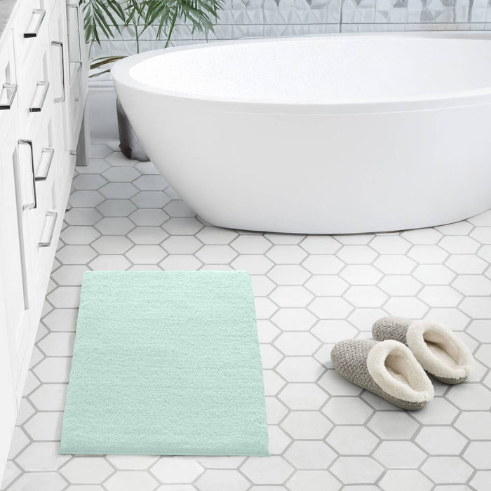 Marshmallow - 20" x 24" Contour Bath Rug - Seafoam - Simple Home Plus