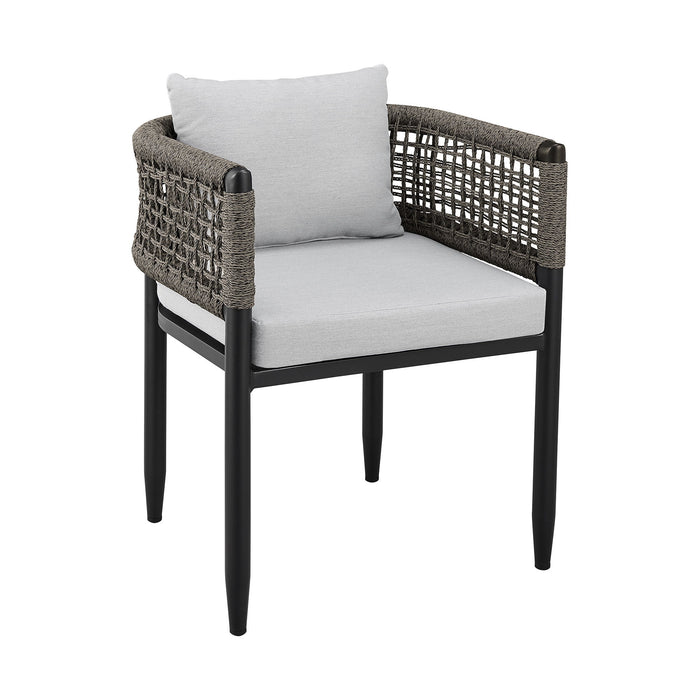Alegria - Outdoor Patio Dining Chair In Aluminum With Gray Rope And Cushions - (Set Of 2) - Simple Home Plus