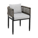 Alegria - Outdoor Patio Dining Chair In Aluminum With Gray Rope And Cushions - (Set Of 2) - Simple Home Plus