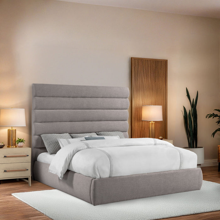 Adam - Linen Fabric Bed With 70.5" Headboard - Simple Home Plus
