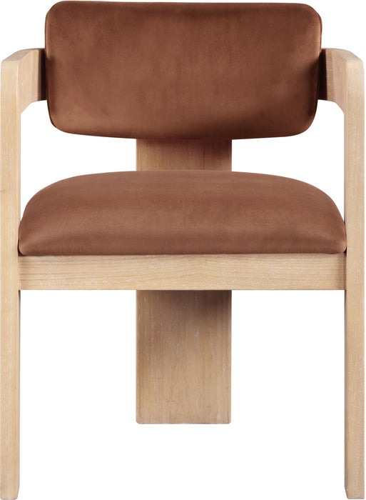 Sacha - Velvet Dining Chair With Natural Base (Set of 2) - Simple Home Plus