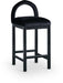 Conrad - Velvet Counter Stool With Black Legs - Simple Home Plus