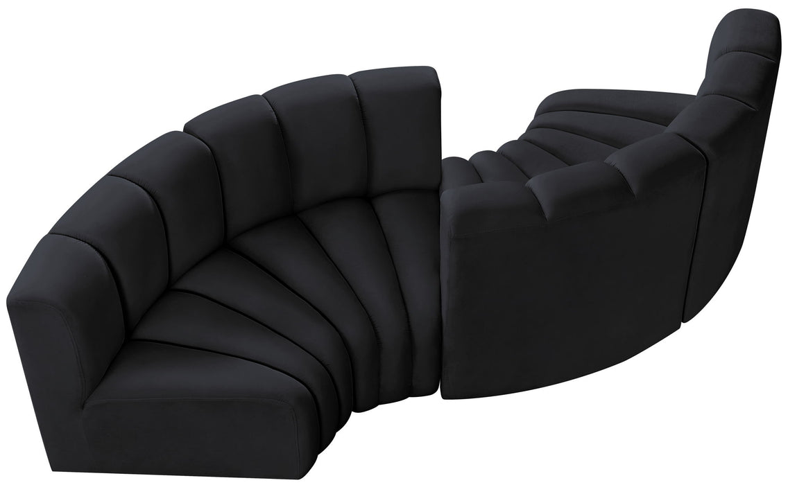 Arc - Velvet 4 Piece Curved Modular Sofa - Simple Home Plus