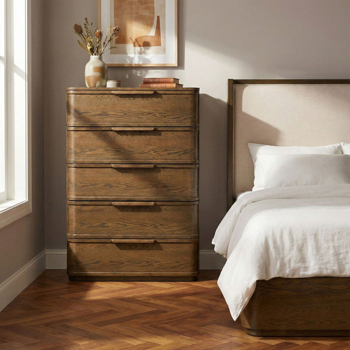 Tiberio - Oak Veneer And Solid Wood Chest - Simple Home Plus