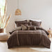 Dallas - 7 Piece California King Comforter Set - Brown - Simple Home Plus