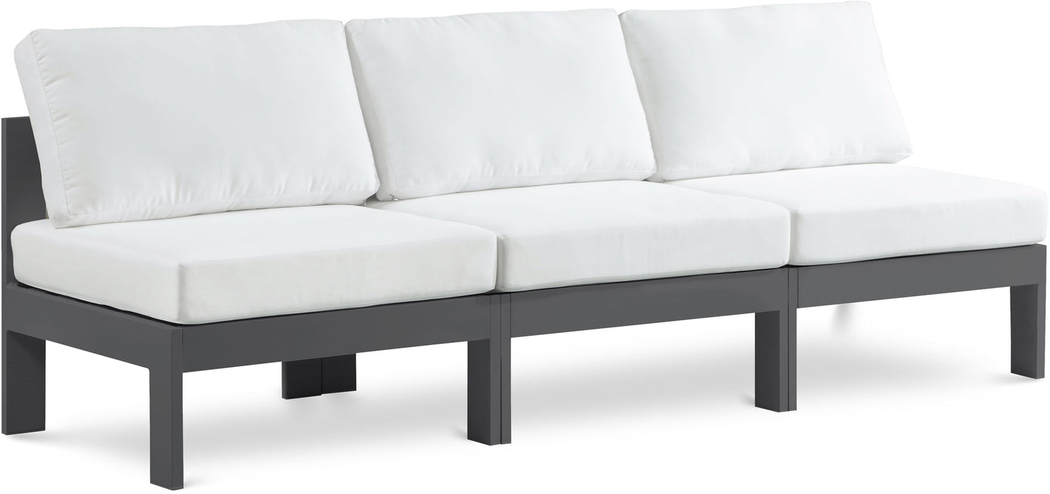 Nizuc - Outdoor Patio 3 Seat Armless Modular Sofa With Gray Frame - Simple Home Plus