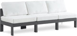 Nizuc - Outdoor Patio 3 Seat Armless Modular Sofa With Gray Frame - Simple Home Plus