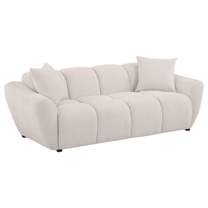 Destino - Chenille Upholstered Splayed Arm Sofa - Greige - Simple Home Plus