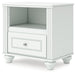 Kozlani - One Drawer Night Stand - White - Simple Home Plus