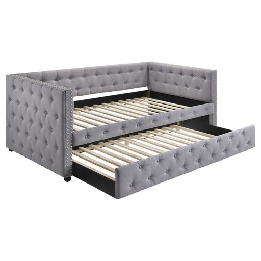 Mockern - Upholstered Twin Daybed With Trundle - Gray - Simple Home Plus