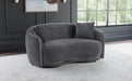 Brookside - Velvet Upholstered Curved Loveseat - Dark Gray - Simple Home Plus
