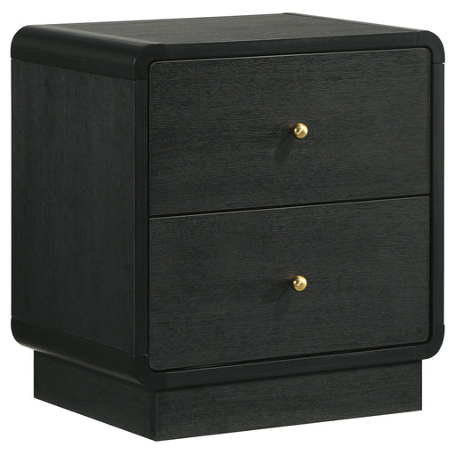 Cavelle - 2-Drawer Nightstand Bedside Table - Black - Simple Home Plus