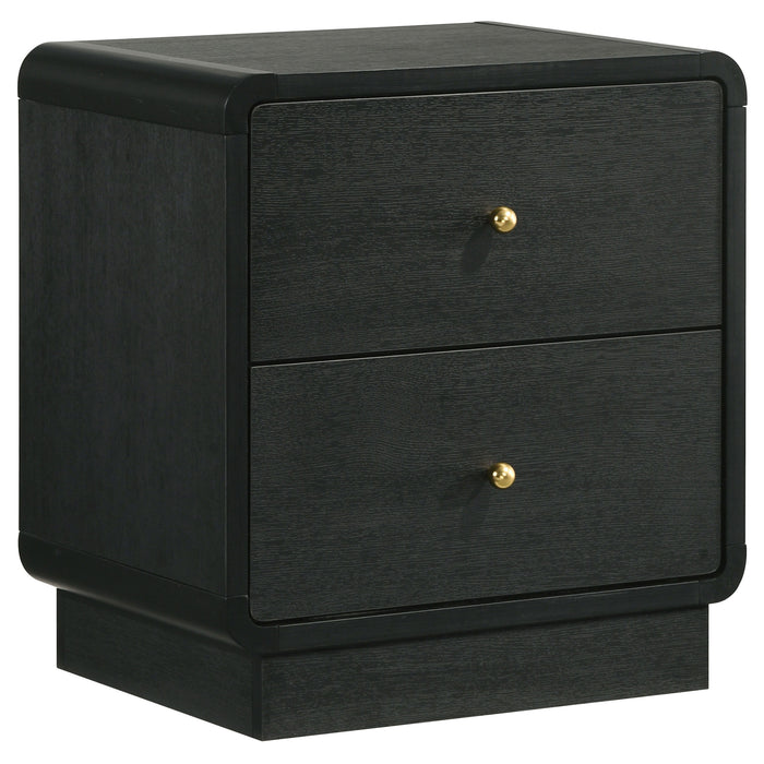 Cavelle - 2-Drawer Nightstand Bedside Table - Black - Simple Home Plus