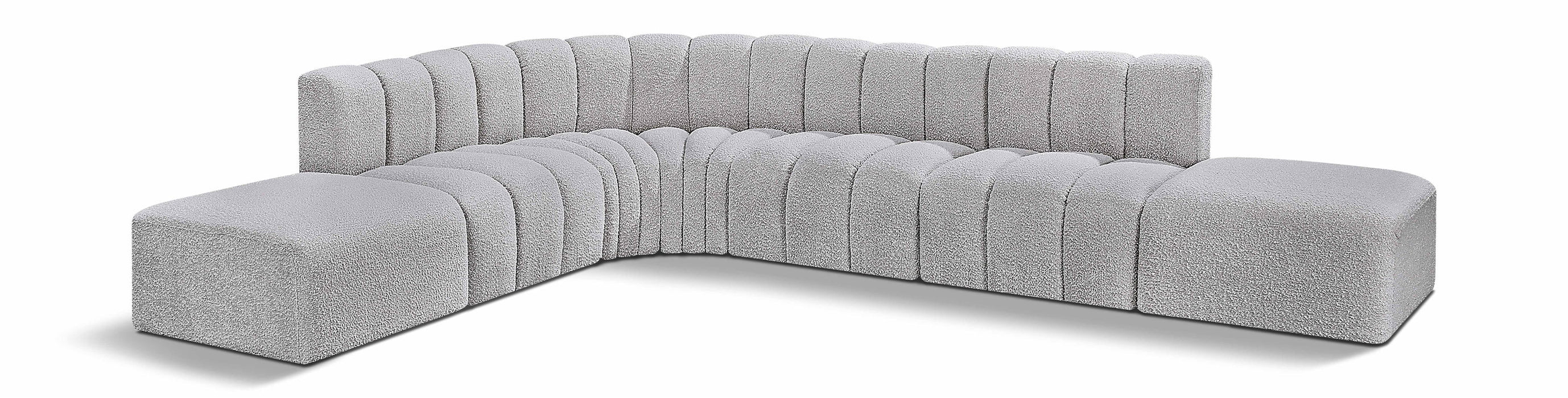 Arc - Boucle Fabric 7 Piece Corner Modular Sofa - Simple Home Plus