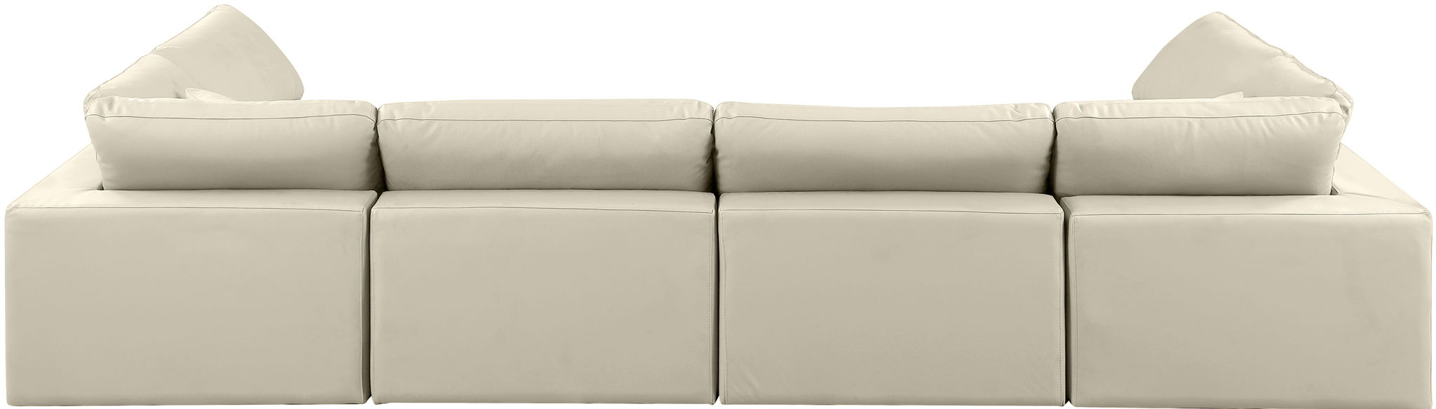 Comfy - 6 Piece Faux Leather Modular Armless Sectional - Simple Home Plus