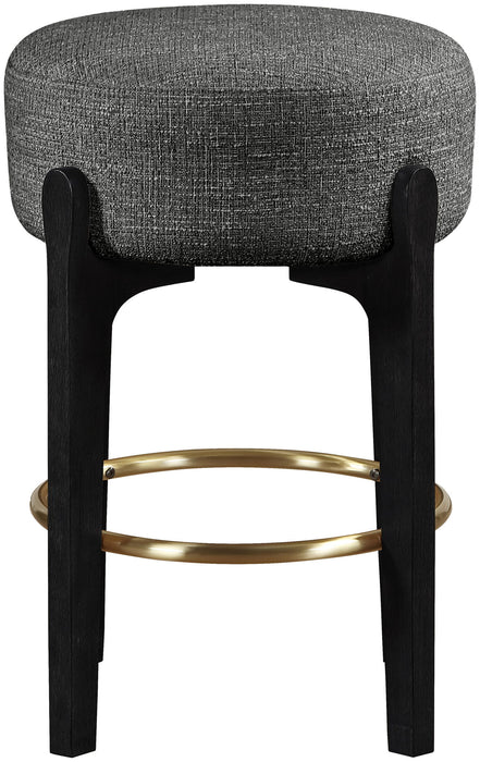 Torino - Backless Counter Stool With Brushed Black Base (Set of 2) - Simple Home Plus
