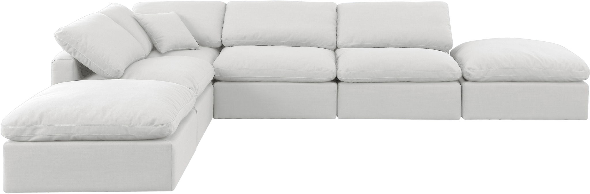 Indulge - Linen 6 Piece Modular Armless Sectional - White - Simple Home Plus
