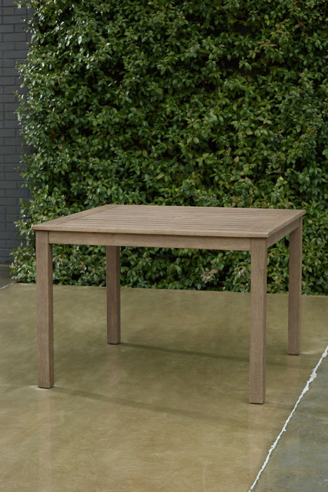Aria Plains - Brown - Square Dining Table W/Umb Opt - Simple Home Plus
