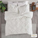 Pacey - 3 Piece Tufted Geometric Duvet Cover Set - Off White - Simple Home Plus