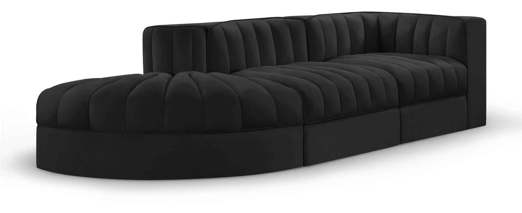Rummi - Velvet Performance Fabric Upholstered 3 Piece Modular Sectional - Simple Home Plus
