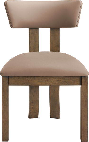 Lavrin - Vegan Leather Upholstered Dining Side Chair (Set of 2) - Walnut Base