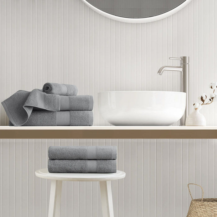 Premium Turkish Cotton 6-Piece 500GSM Plush Towel Set - Charcoal - Simple Home Plus