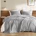 Mina - King/California King Waffle Weave Textured Quilt Set - Gray - Simple Home Plus