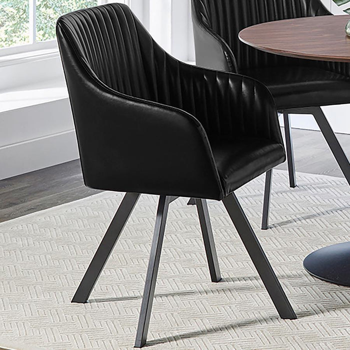 Arika - Upholstered Swivel Dining Arm Chair - Simple Home Plus