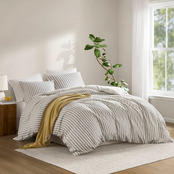 Etta - 3 Piece California King Duvet Set - Gray - Simple Home Plus