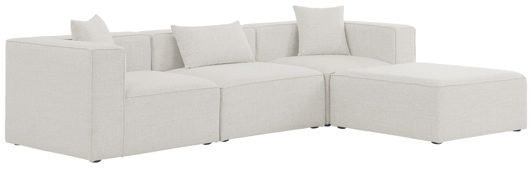 Cube - Linen 4 Piece Modular Sectional With Chaise - Simple Home Plus