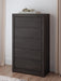 Fraluna - Charcoal - Five Drawer Chest - Simple Home Plus