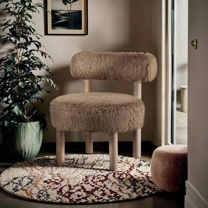 Ambre - Shearling Fabric Accent Chair - Simple Home Plus