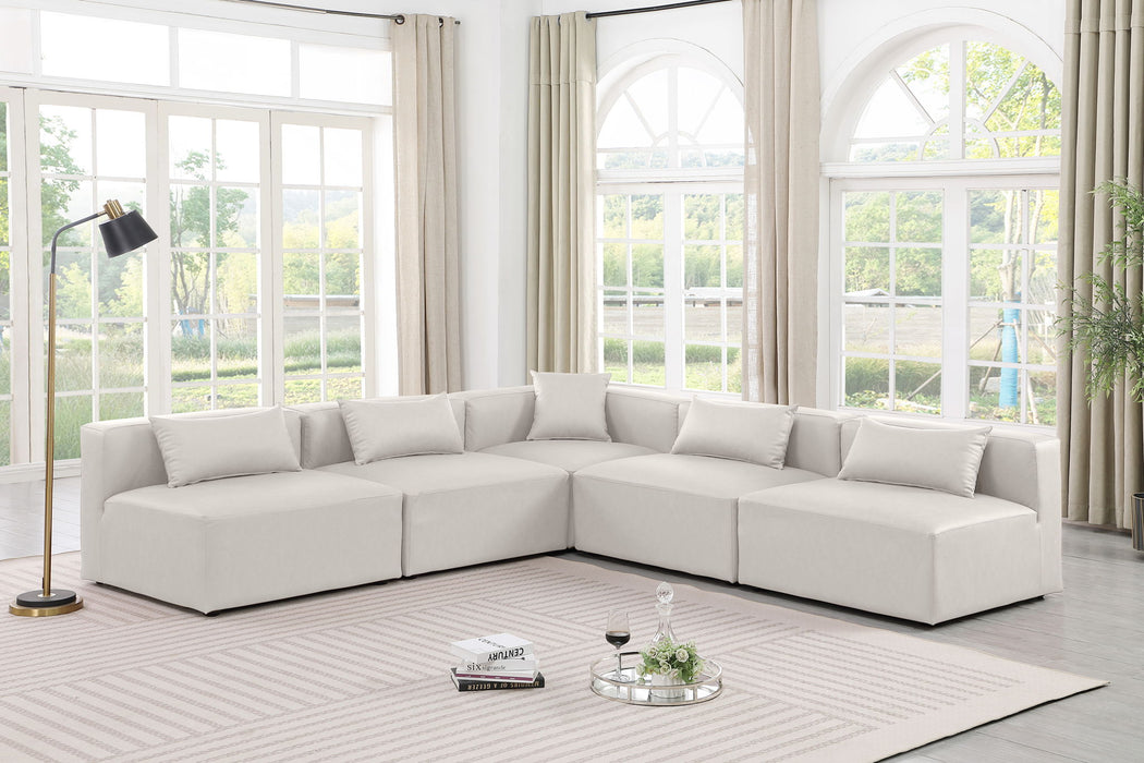 Cube - 5 Piece Modular Corner Armless Sectional - Simple Home Plus