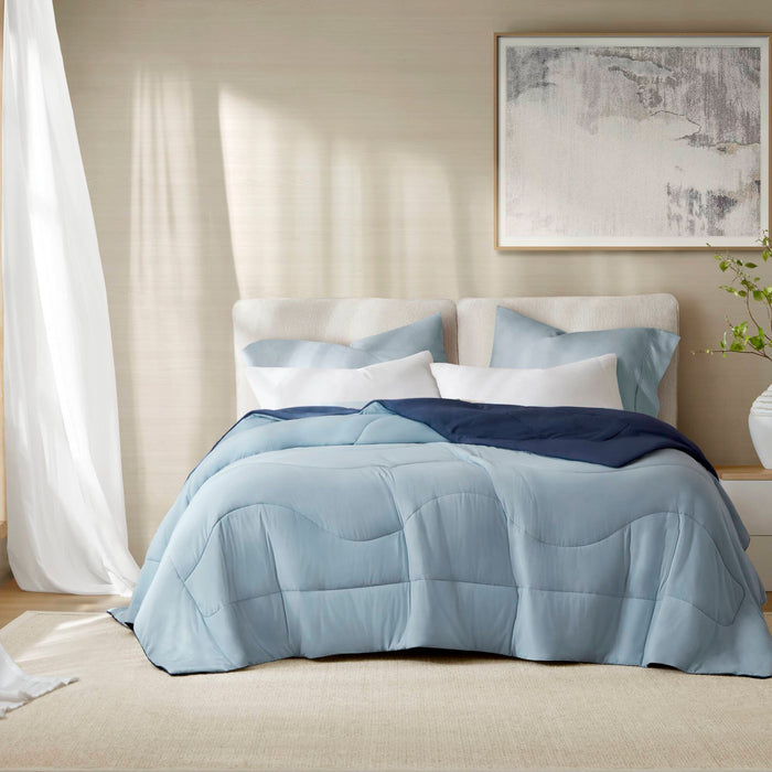 Cooling - King/California King Reversible Tencel Comforter Blanket - Blue - Simple Home Plus