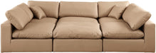 Comfy - 6 Piece Faux Leather Sectional - Tan - Simple Home Plus