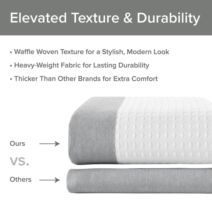 Spa Waffle - 78" Shower Curtain With 3M Treatment - Gray - Simple Home Plus