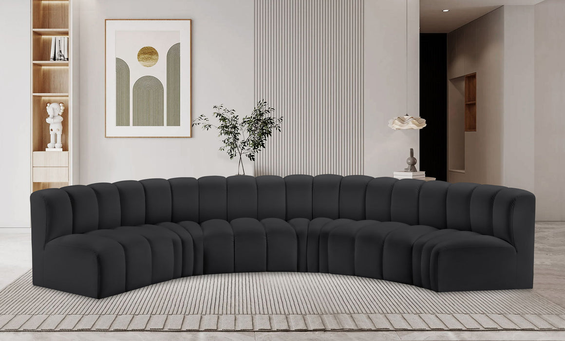 Arc - Faux Leather 6 Piece U-Shaped Modular Sofa - Simple Home Plus