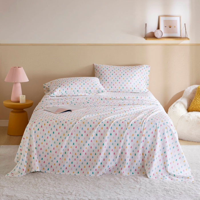 Cozy Soft - Queen 100% Flannel Pigment Printed Sheet Set - Tree Block - Simple Home Plus