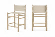 Santos - Upholstered Counter Stool With Stained Natural Base - Simple Home Plus