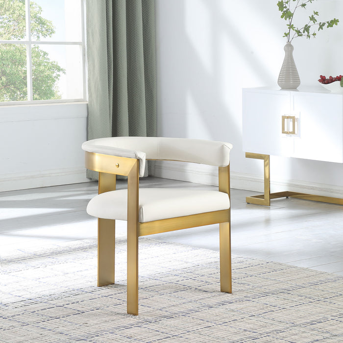 Romeo - Faux Leather Dining Chair With Gold Base (Set of 2) - Simple Home Plus