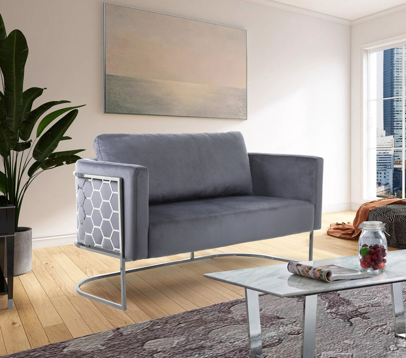 Casa - Loveseat with Chrome Legs - Simple Home Plus